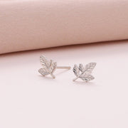 'Let love grow' leaf earrings SILVER