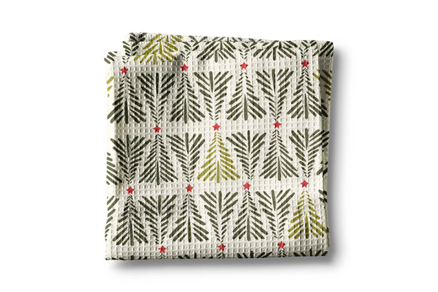 Christmas Winter Kitchen Tea Towel Waffle Holiday Baking