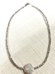 Crystal and Coin Pearl Necklace, assorted colors