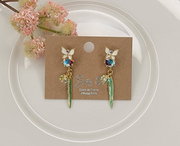 Butterfly Crystal Dangle Earrings
