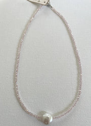 Crystal and Coin Pearl Necklace, assorted colors