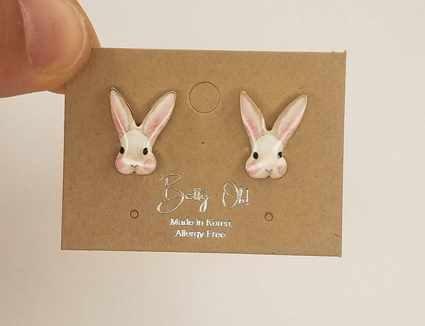 Epoxy Bunny Post Earring