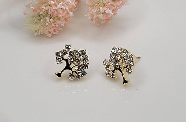 Tree Stone Post Earrings