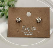 CZ Double Star Post Earrings