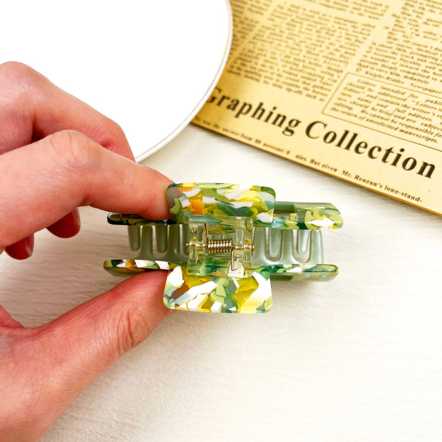 Acetate Vintage Green Hair Clip Lady Claw Clips Spring Clip