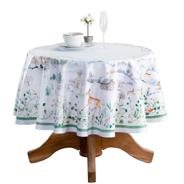 63" Round Tablecloth - Snowy World