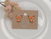 RED FOX POST EARRINGS.