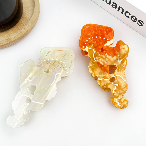 Jellyfish Claw Clip, Acetate Marine Life Series Hair Clip