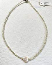 Crystal and Coin Pearl Necklace, assorted colors
