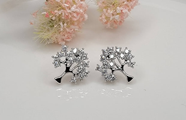 Tree Stone Post Earrings