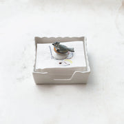 Stoneware Napkin Holder with Bird Weight