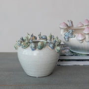 Stoneware Planter with Snails on Rim