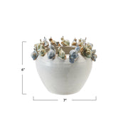 Stoneware Planter with Snails on Rim