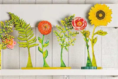 Cardinal with Pine Cones - Large Acrylic Single Flower