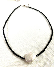 Crystal and Coin Pearl Necklace, assorted colors