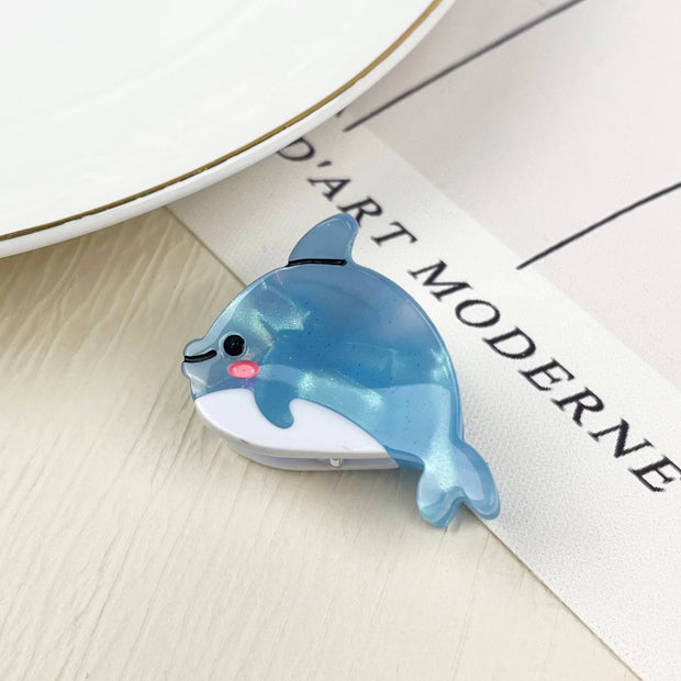 Acetate mini marine life hair clip crab conch claw clip