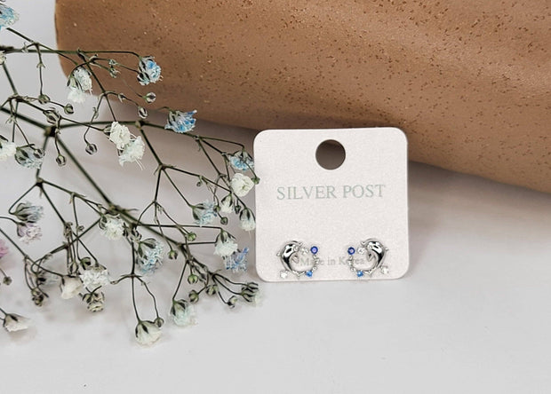 Tiny Dolphin Post Earring