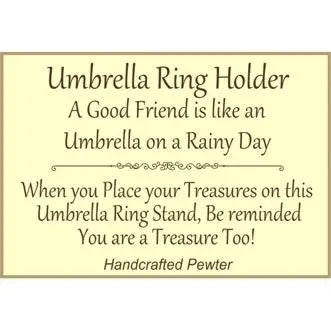 Umbrella Pewter Ring Holder