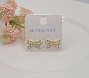 Sparkly Bow Post Earrings