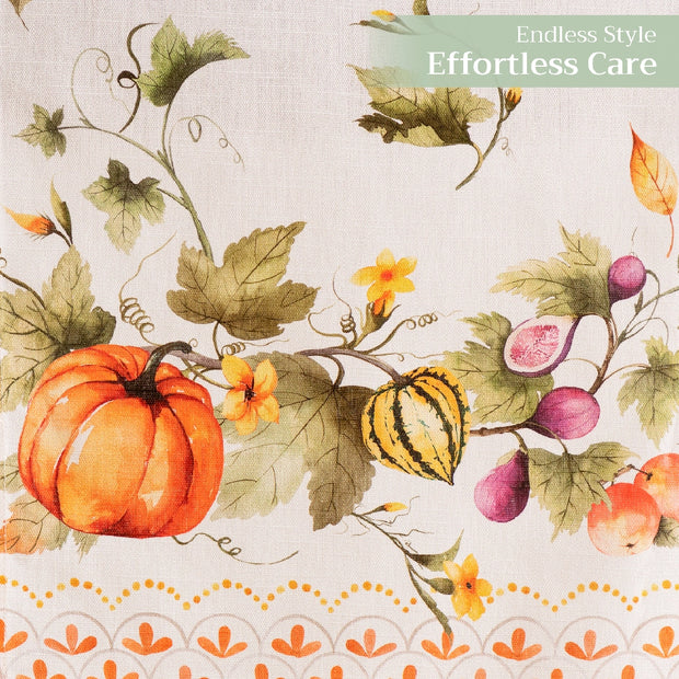 54" Square Table Cloth - Pumpkin Garden Cloudy Cream