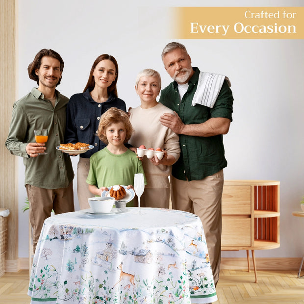 63" Round Tablecloth - Snowy World