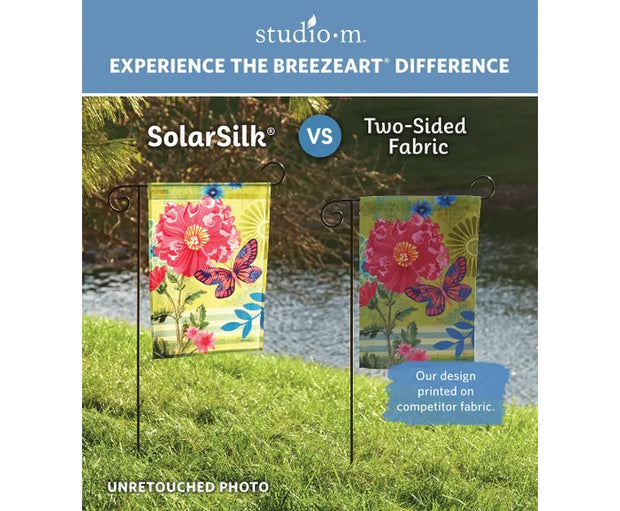 Gingham Geranium Garden Flag