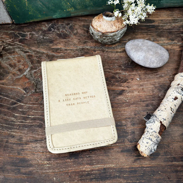Reasons Why I Like Cats Mini Leather Journal, 2 Colors