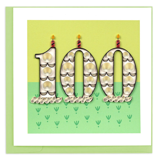 100th Birthday Milestone Quilling Greeting Card