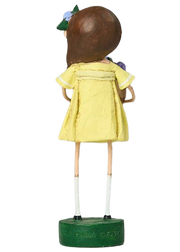 Harriet’s Hydrangeas figurine by Lori Mitchell—spring décor, polyresin flower girl with hydrangeas, 6.75″ collectible