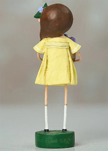 Harriet’s Hydrangeas figurine by Lori Mitchell—spring décor, polyresin flower girl with hydrangeas, 6.75″ collectible