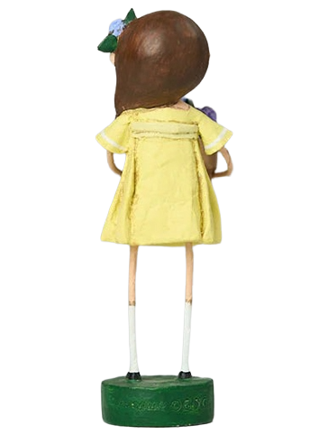 Harriet’s Hydrangeas figurine by Lori Mitchell—spring décor, polyresin flower girl with hydrangeas, 6.75″ collectible