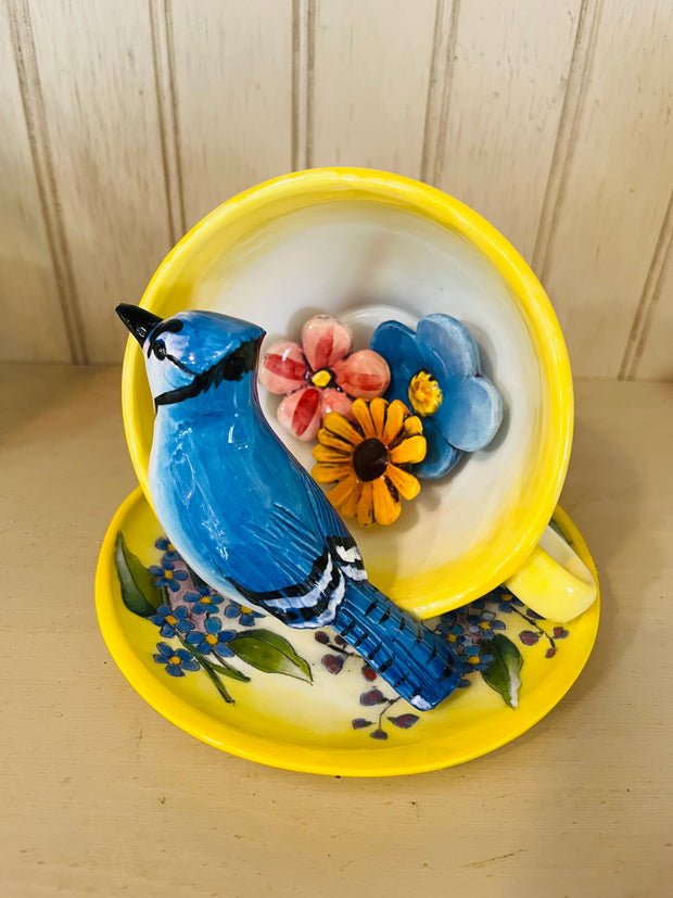 Blue Jay Teacup by DaNisha