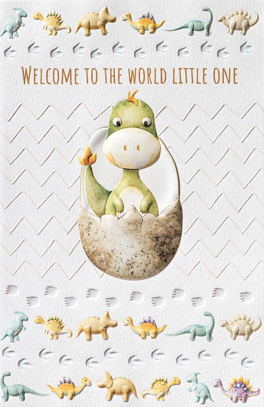 Kid Dinosaur New Baby Greeting Card