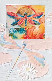 Sunset Dragonfly Thank You Greeting Card