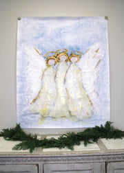 Paper Art Angel Trio with Gold and Glitter Finish