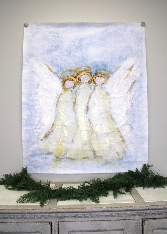 Paper Art Angel Trio with Gold and Glitter Finish