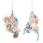 Coastal Santa Ornament, 2 Styles