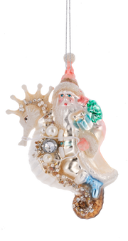 Coastal Santa Ornament, 2 Styles