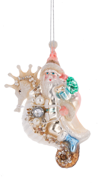 Coastal Santa Ornament, 2 Styles