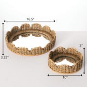 Woven Mirrored Tray, 2 sizes