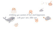 Sea Creatures Collage New Baby Greeting Card