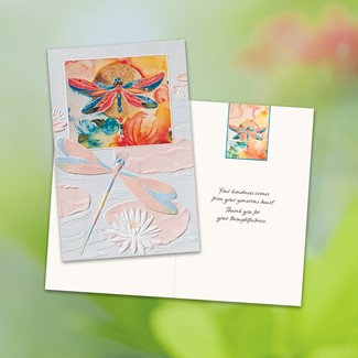 Sunset Dragonfly Thank You Greeting Card