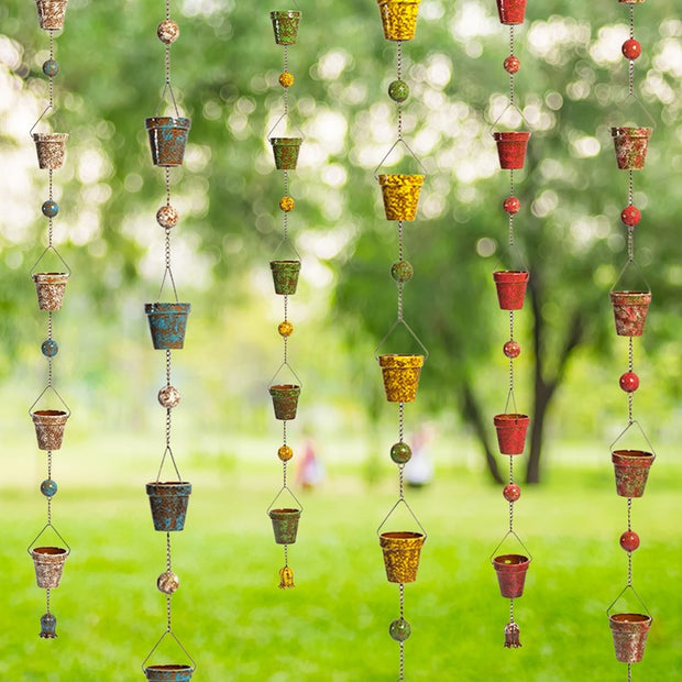 76" Bucket Rain Chains, 6 Styles
