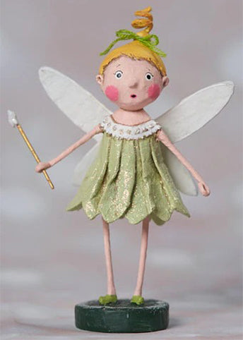 Tinkerbell figurine by Lori Mitchell, 6.5″ hand‑painted polyresin fairy with green dress and glittering wings