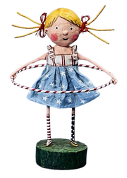Joyful “Twist & Shout” figurine by Lori Mitchell—a summer-loving girl with sparkling smile 