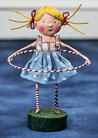 Joyful “Twist & Shout” figurine by Lori Mitchell—a summer-loving girl with sparkling smile