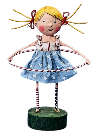 Joyful “Twist & Shout” figurine by Lori Mitchell—a summer-loving girl with sparkling smile 