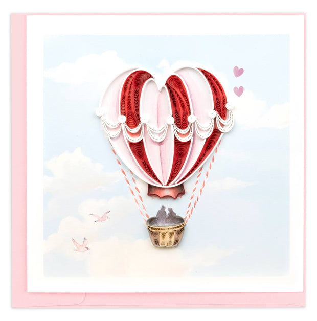 Heart Air Balloon Quilling  Card
