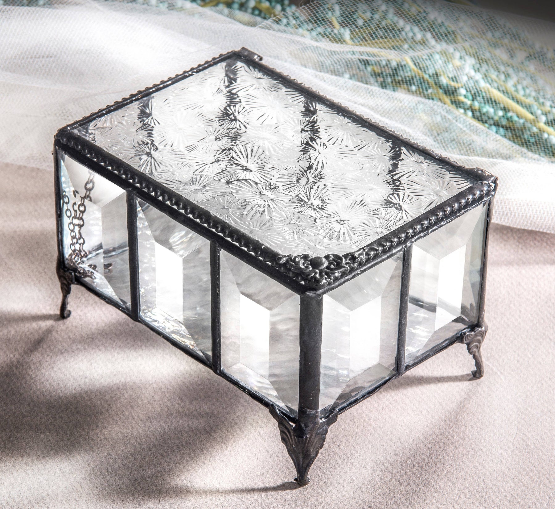 Clear Crystal Glass Jewelry Box – Cattail Cottage