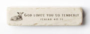 Isaiah 40:11 Scripture Stone with Lamb